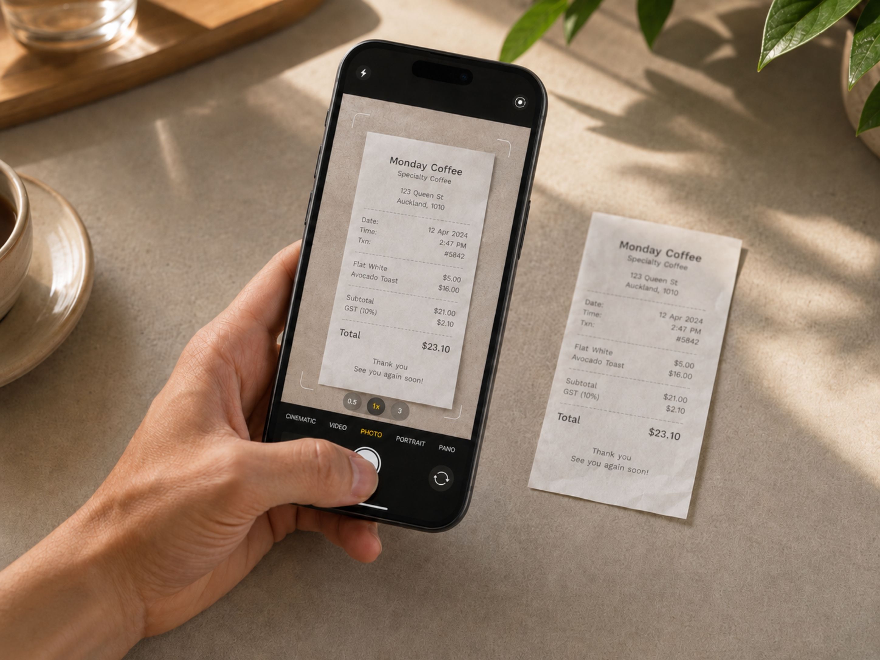 A mockup of Torney Advisory's Receipt Scanning